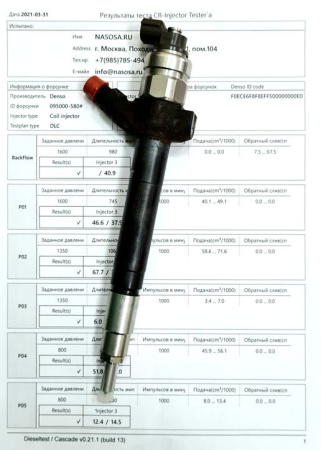 Топливная форсунка 6C1Q-9K546-AC (095000-5800) на Ford Transit, Cintoen Jumper, восстановленная