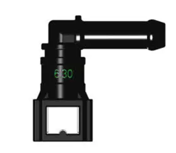 Топливный быстросъемный штуцер 6.30-ID7.5-90° | NS03-A19 угловой