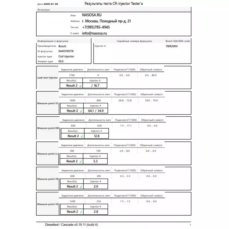 Ремонт форсунок BOSCH 0445120153 на 740 двигатель Ремонт форсунок BOSCH 0445120153 на 740 двигатель